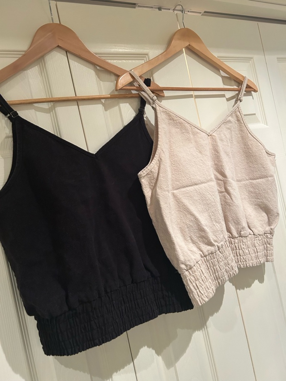 {Bundle of 2} Jackson Rowe Rarity Tanks Linen/Cotton Milk & Black S